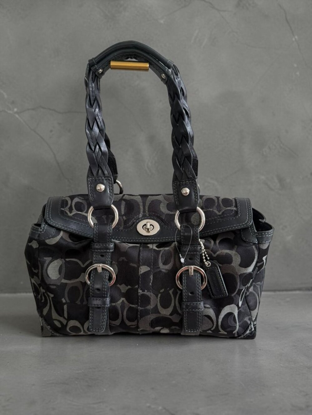 COACH Vintage 2000s Chelsea Optic Signature Jacquard Satchel Handbag